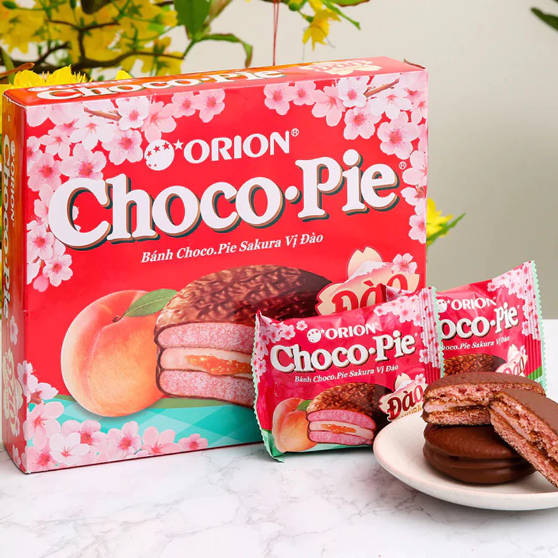 bánh Chocopie đào cho bữa ăn nhẹ